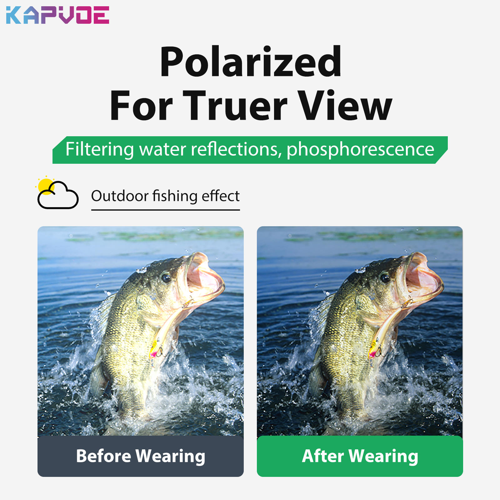 Оптовая цена 11,00 долларов США Модные поляризационные велосипедные очки Kapvoe K232-Q